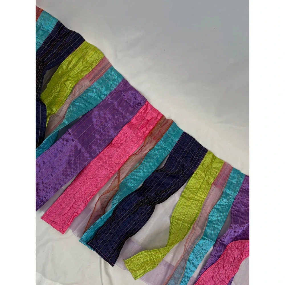 Wamsutta Colorful Streamer Valance Window Treatment Multicolor Set of 5 57x16